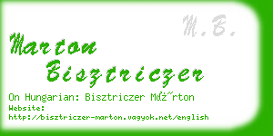 marton bisztriczer business card